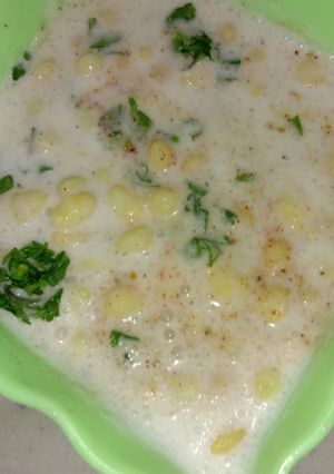 A picture of Curd boondi Raita.