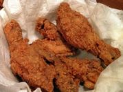 A picture of fried chicken