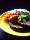 grilled eggplant with yoghurt n tomato dip