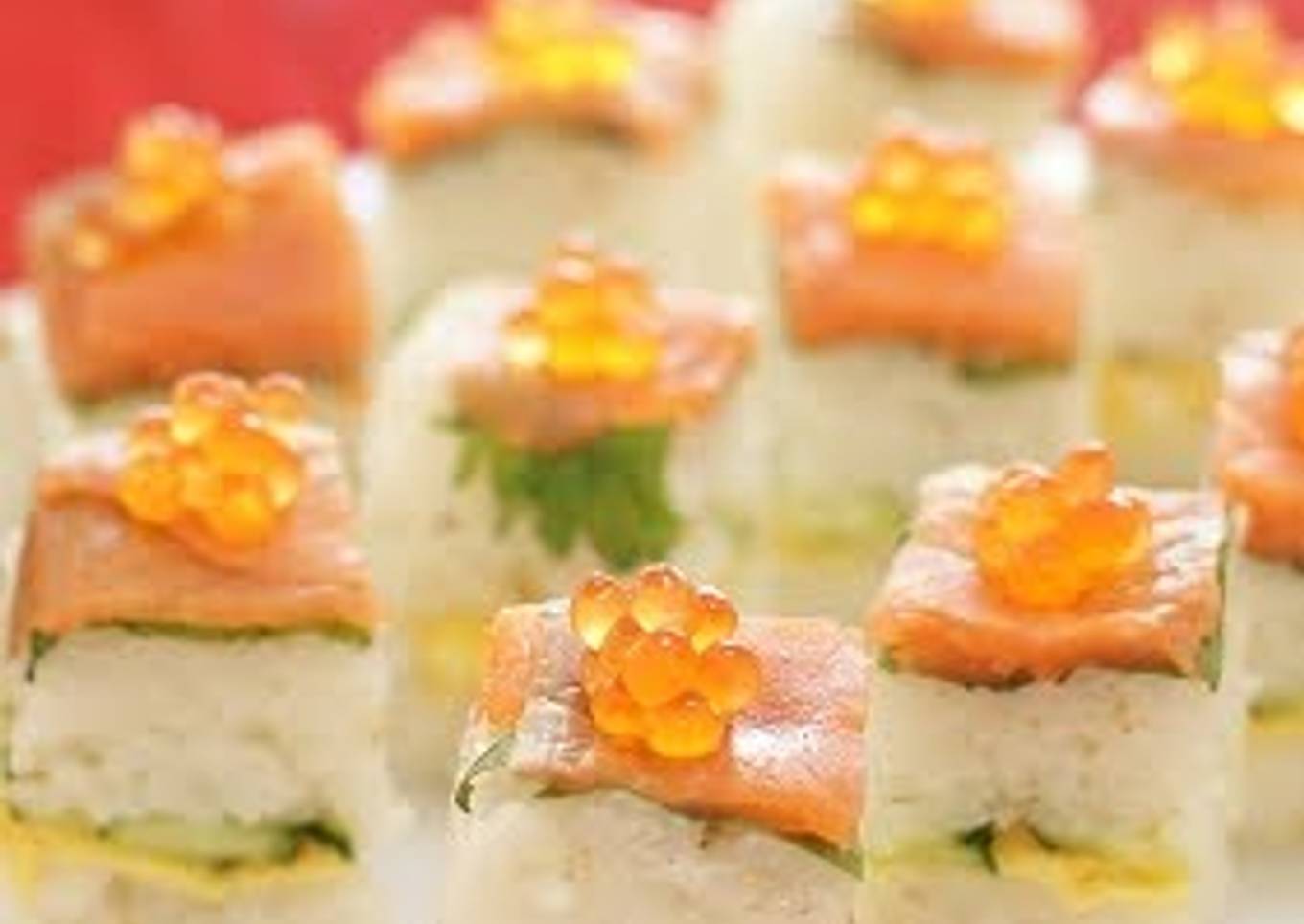 Smoked Salmon Oshizushi (Pressed Sushi) For Parties