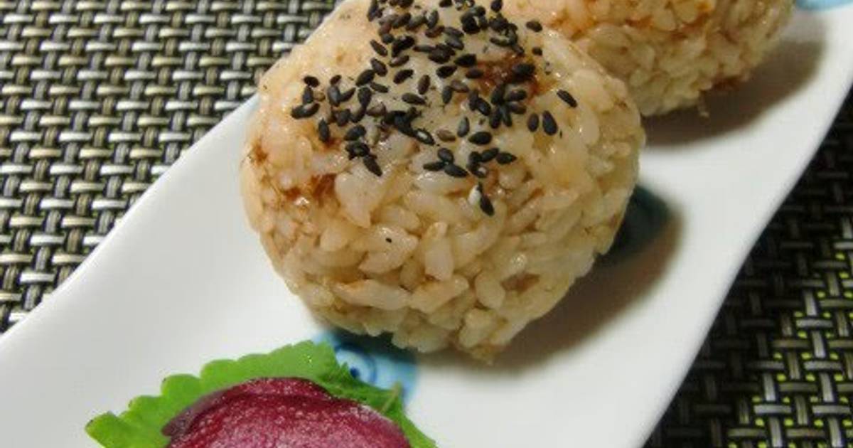 Rice Balls with Soy Sauce, Bonito Flakes and Sesame Salt Recipe by