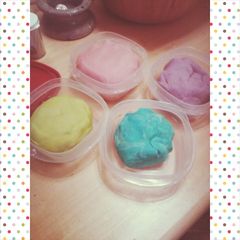 A picture of Homemade play dough.