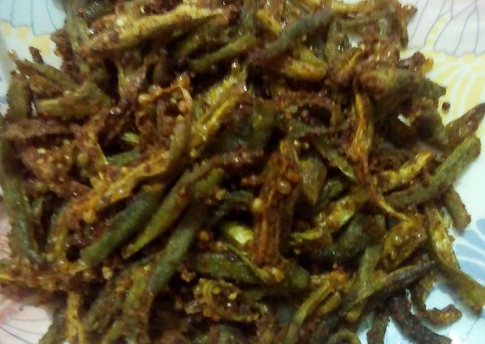 Simple Way to Make Homemade Pan Fried Crispy Okra(Bhindi)