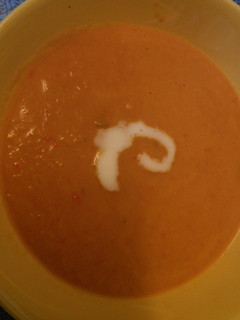 A picture of Creamy vegetable Soup.