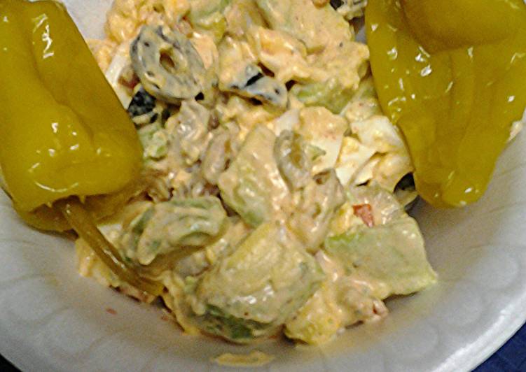 Steps to Make Homemade Egg avocado and olive salad