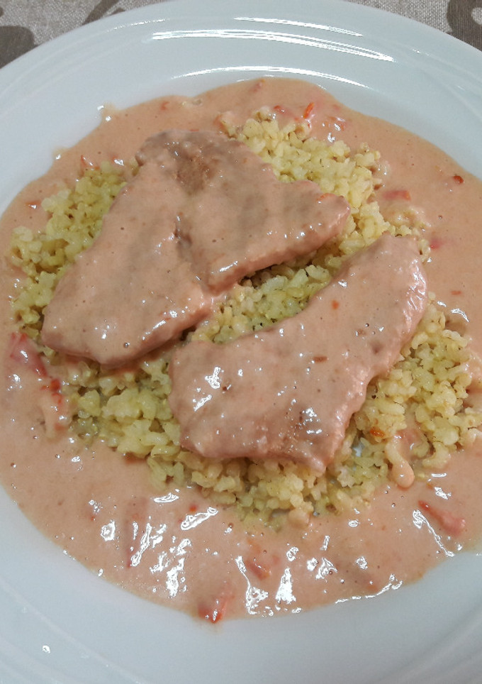 Una foto de 🇲🇽"Pollo encacahuetado mejicano" sin gluten vegano 🍗