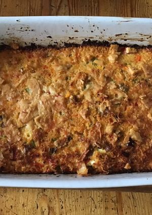Une photo de Flan de semoule aux carottes tomates champignons emmental et montasio fresco