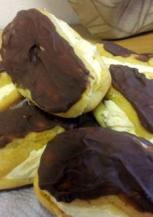 A picture of Kerry's chocolate eclairs.
