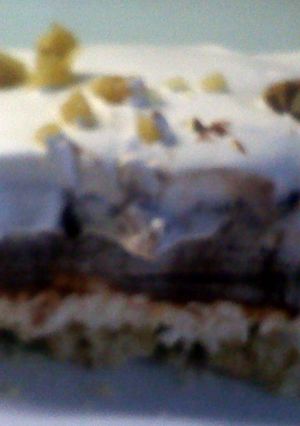 A picture of chocolate cream squares.