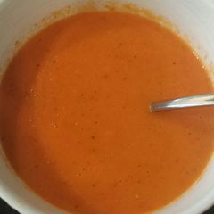 A picture of Red pepper soup.