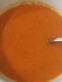 A picture of Red pepper soup.