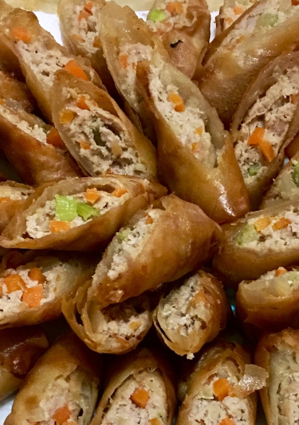 A picture of Cheat Day Crispy pork spring rolls.