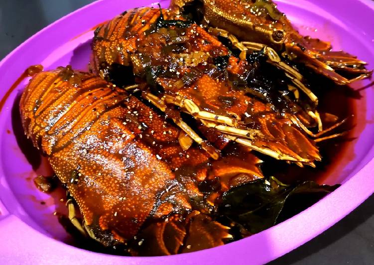 Masakan Populer Udang Kipas Saus Lada Hitam Lezat Mantap