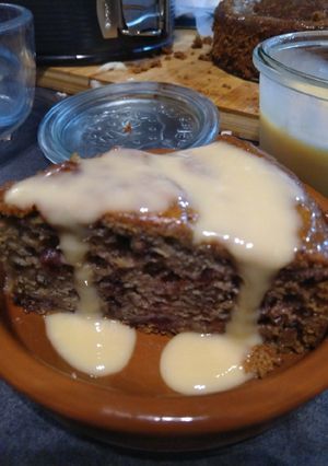 Une photo de Sticky toffee pudding cranberries