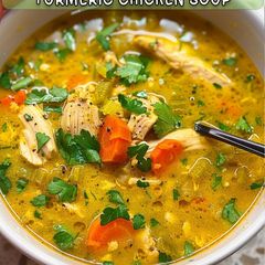 A picture of Turmeric chicken soup.