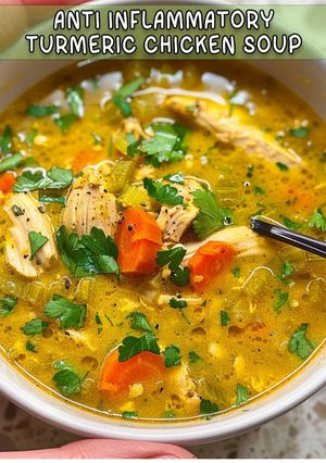 A picture of Turmeric chicken soup.