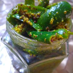 A picture of Gujju's Athela marcha(chilli pickle).
