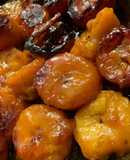 Plátanos en tentación con canela y jugo de naranja