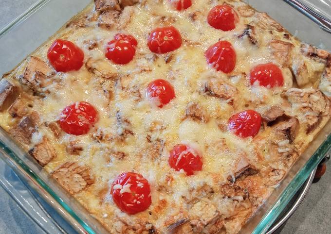 Clafoutis aubergine et tomates cerises