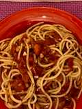 Mis tallarines en cinco minutos que son ocho a la Amatriciana