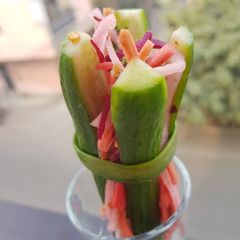 A picture of Stuffed cucumber salad.