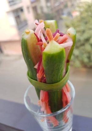 A picture of Stuffed cucumber salad.