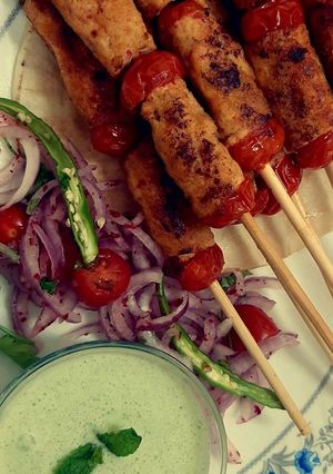 A picture of Turkish style chicken kebabs /Eid Mubarak.