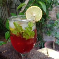 A picture of Hibiscus flower Mojito.