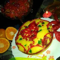 A picture of Orange flavour truty fruty cake.
