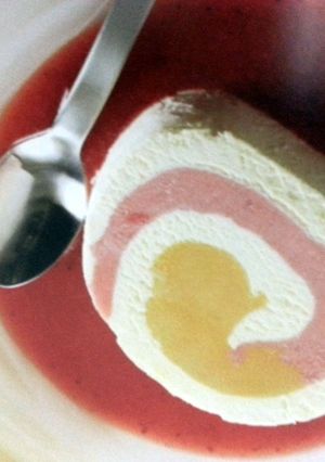A picture of strawberry mango roll.