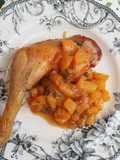 Poulet rôtis et son chutney de pêche maison
