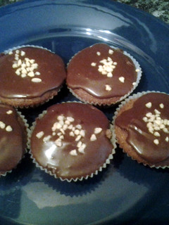 A picture of triple choc cupcakes.