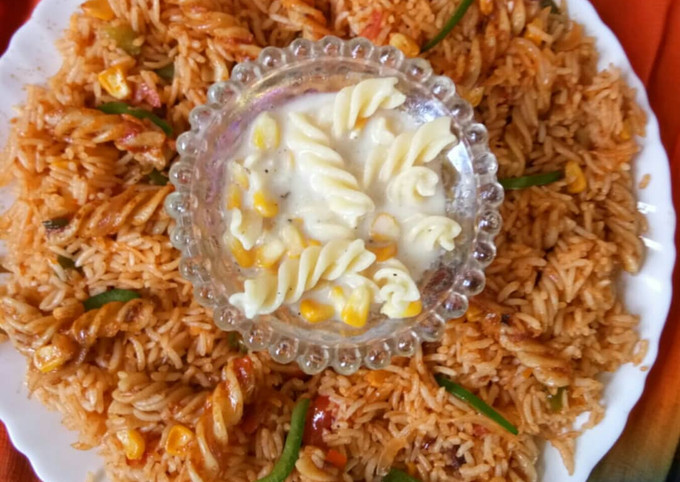 Pasta Biryani (Spicy Pasta with Rice and Beans)