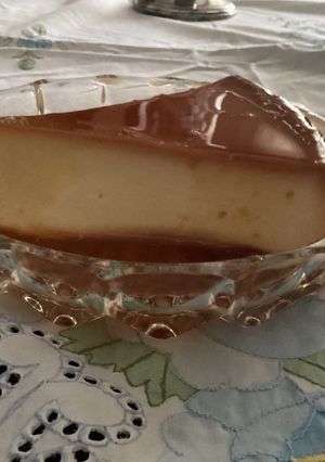 Una foto de Flan de queso crema
