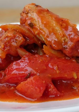 A picture of Tomato Chicken / Kuzi Merah.