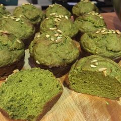 A picture of Healthy Matcha Muffins.