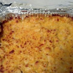 A picture of Layered Buffalo Chicken Dip.