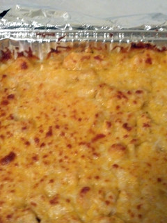 A picture of Layered Buffalo Chicken Dip.