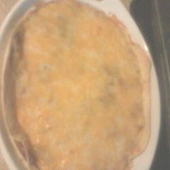 A picture of Mins yummy enchilada casserole.