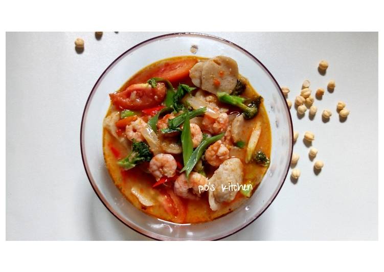 Udang Bakso Kuah Tomyam simple