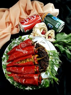 عکسی از دستور دلمه فلفل قرمز ترکی solm@z