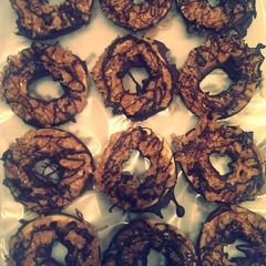 A picture of Copycat Somoa Girl Scout Cookies.