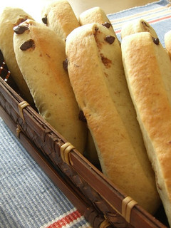 A picture of Chocolate Banana Stick Bread Rolls.