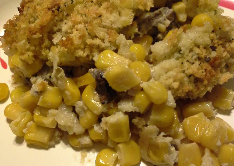 Recipe of Homemade Golden Corn &amp; Mushroom Bake