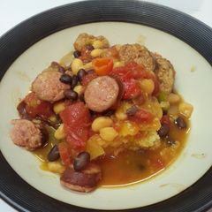 A picture of Crockpot Sausage and Beans.