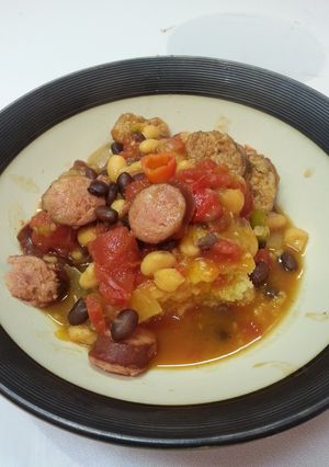 A picture of Crockpot Sausage and Beans.