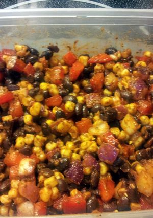 A picture of Mind blowing black bean corn salsa.