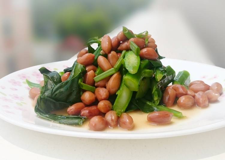 Chinese Broccoli with Canned Braised Peanut