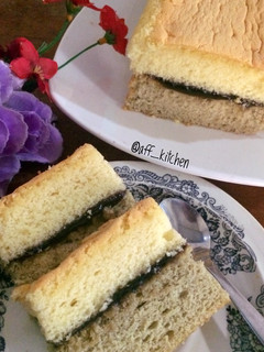 Foto resep Lapis ekonomis vanilla greentea