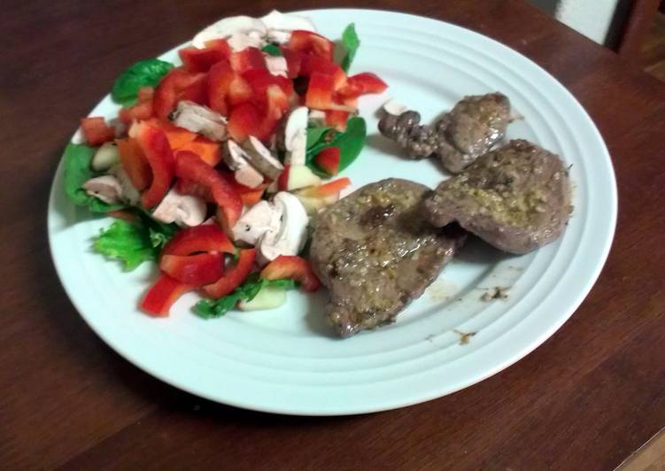 Recipe of Speedy Mustard lamb &amp; salad